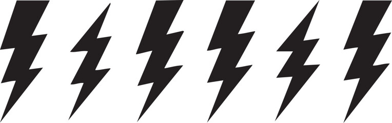 Thunder and flash icon set