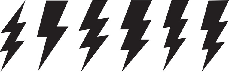 Thunder and flash icon set