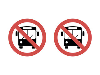 Two red circular signs indicate that buses are prohibited in this area.