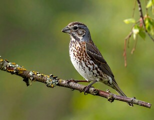 Close-up shot of a pretty bird perched on a branch in natural habitat