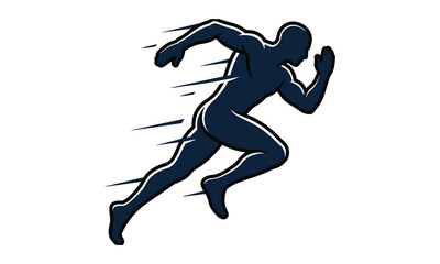 Naklejka premium Dynamic silhouette of a runner in full stride