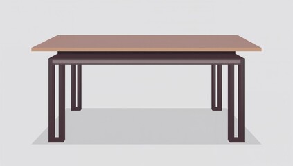 Flat illustration of a simple modern table. Suitable for dining, office desk.