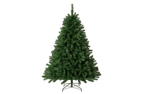 Full artificial christmas tree isolated on transparent background, ready for decoration - Powered by Adobe