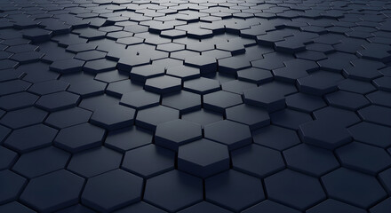 Dark hexagonal pattern background with dramatic lighting and shadows