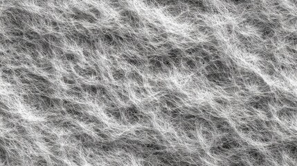 Fototapeta premium Dense, tangled mass of fine, light-colored fibers creates an abstract gray texture background