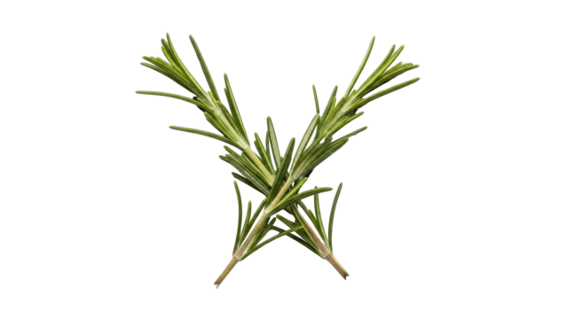 Isolated Rosemary sprigs crossed, aromatic herb for cooking and flavoring food dishes