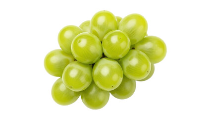Isolated cluster of green grapes, a healthy, fresh fruit with a sweet and juicy flavor, closeup