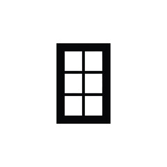 Black window frame with six white panes vector