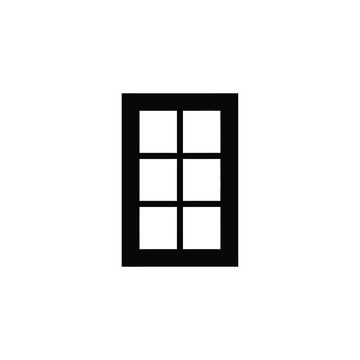 Black window frame with six white panes vector