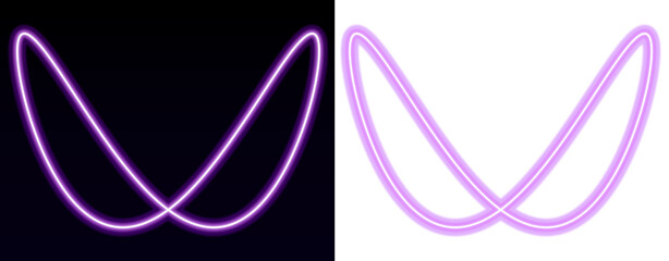 Neon Purple Orbit Futuristic Glowing Design Element on Transparent Background