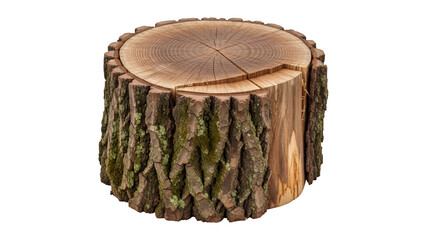Tree stump isolated on white or transparent background. PNG