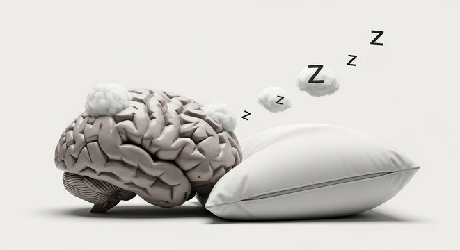 Rest sleep dream memory imagination consciousness peacefully suggesting creativity and calm with floating zzz symbols evoking gentle curiosity