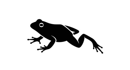 Silhouette of a Frog Leaping in Black and White.
