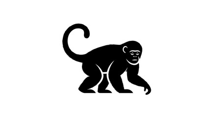 Silhouette of a Monkey A Striking Vector Illustration.