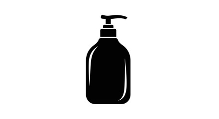 Black and White Soap Dispenser Illustration for Hygiene.