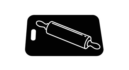 Rolling Pin on Cutting Board Culinary Preparation Icon.