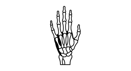 Skeleton Hand Illustration Anatomy and Halloween Theme.