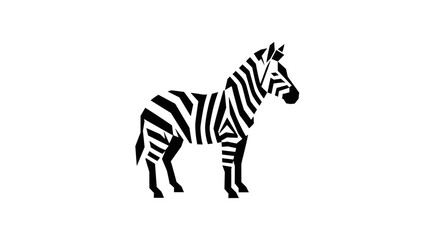 Striking Zebra Illustration A Bold Black and White Design.