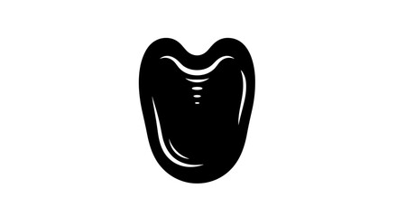 Stylized Black and White Tongue Illustration for Medical Concepts.