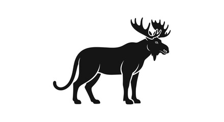 Obraz premium Majestic Moose Silhouette A Symbol of Wilderness and Strength.