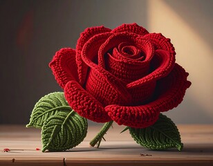 Exquisite handcrafted red rose, a beautiful artistic expression of love
