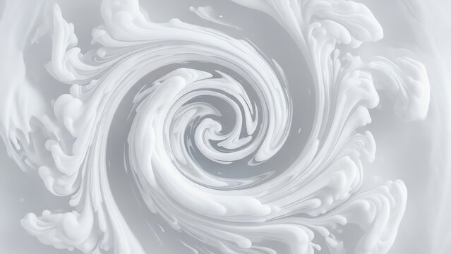 Swirling liquid pattern in white and gray tones