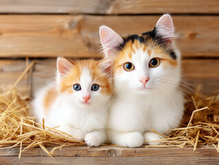 Cat family - mother with kittens