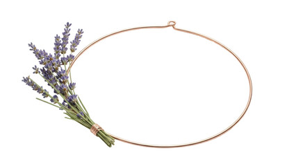 Isolated floral wreath with lavender bouquet decoration, spring and summer home decor, frame © Ophelia