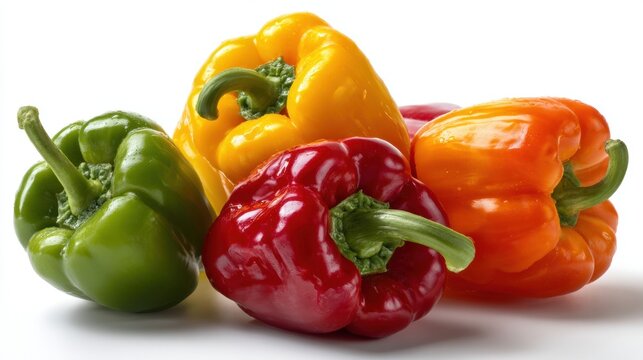 Colorful bell peppers arranged for healthy cooking