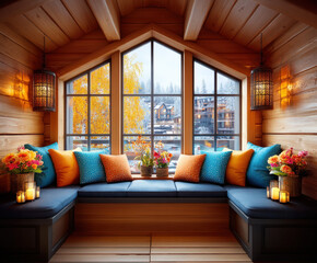 Fototapeta premium Finnish sauna interior