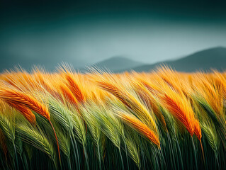 Naklejka premium Grain farm field