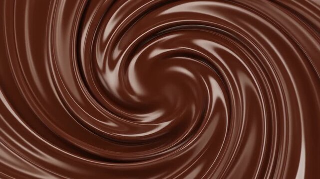 Chocolate Liquid Forming a Smooth Spiral Motion
