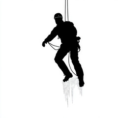 Fototapeta premium Beautiful Ice climber silhouette