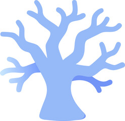 Obraz premium Bare blue tree silhouette on transparent design illustration artwork