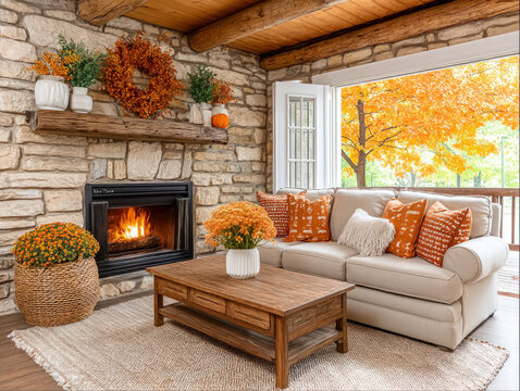 Log cabin interior design