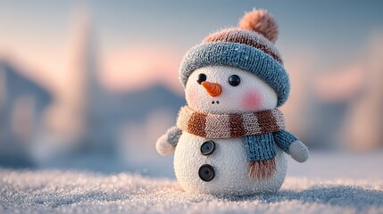Happy snowman in winter