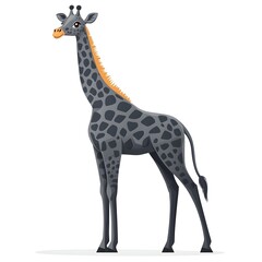 Naklejka premium Stylized illustration of a tall mammal with distinctive spots standing against a white background