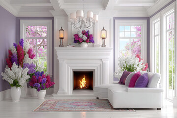 Naklejka premium Violet interior color scheme