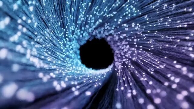 Dive into a swirling vortex of light and color, a mesmerizing journey through space time