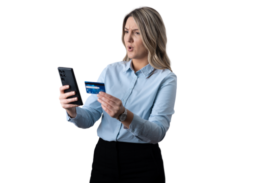 Woman experiencing payment error while online shopping with credit card - Powered by Adobe