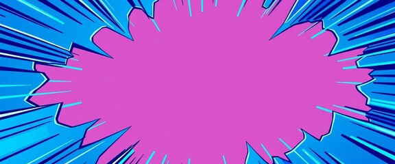 Dynamic blue abstract shapes forming a comic book style panel, energy bursts,  blue,   style