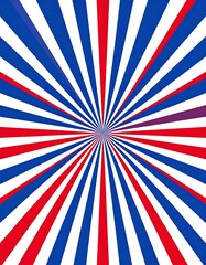 Fototapeta premium Vibrant Red White and Blue Radial Burst Background Design.