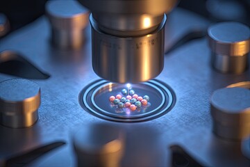 Microscopic, precise manipulation of colored spheres