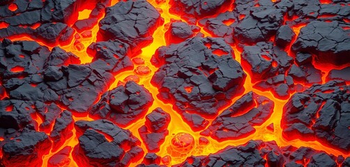 Molten rock flows, creating a fiery, textured surface,  backdrop,  fire