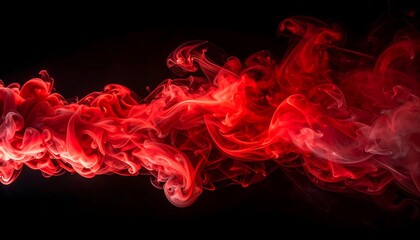 Vivid crimson and pale wisps swirl dramatically against a stark, black backdrop. The ethereal display evokes a sense of energy