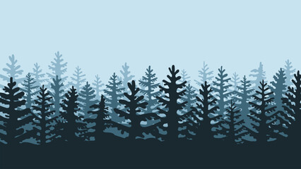coniferous forest silhouette © Olga