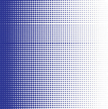 blue dot gradient grid pattern with decreasing density from left to right for design and texture use