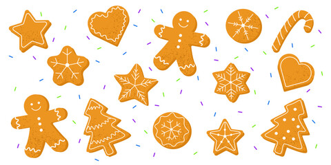Gingerbread Christmas Cookie Set Illustration