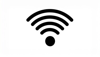 Wi-Fi symbol with small padlock integrated, technology concept, simple and modern style, white plain Background 