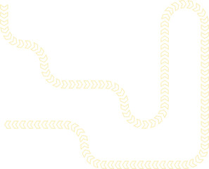 Chevron pattern creates a rhythmic trail with continuous flowing contours and directional motion.